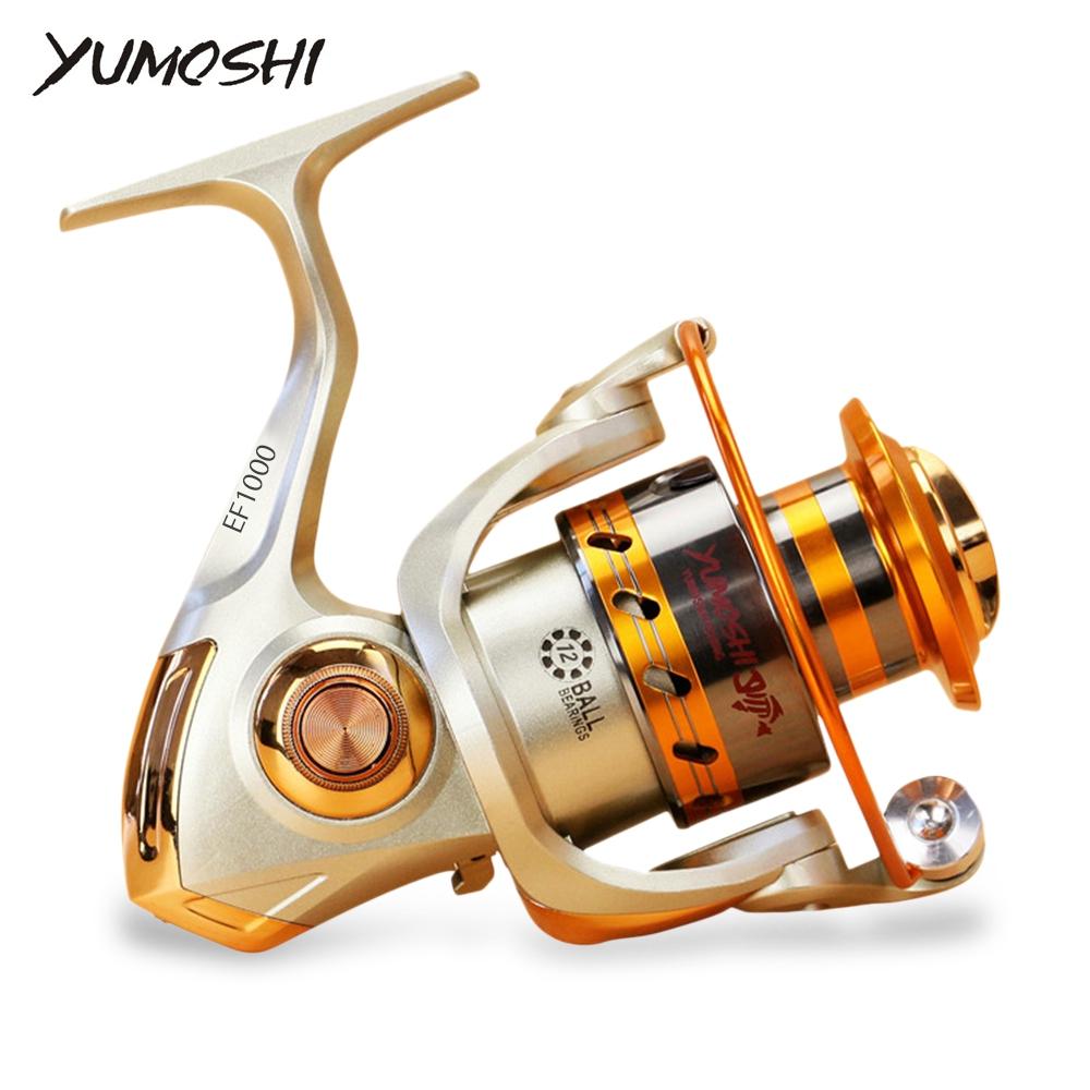 Yumoshi 12+1BB 5.5:1 Spinning Reel Carp Fishing Reels Carretilha